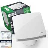 Tulpig Badlüfter 100mm - Geräuscharmer Badezimmerlüfter [34dB] - Badlüfter mit Feuchtigkeitssensor & Timerfunktion - Badlüfter mit Nachlauf für Wand-, Decken- & Fenstermontage