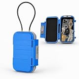 GOOGO Tragbare Strandsafe Sicherheitsbox mit Zahlenschloss, Wasserdicht Anti-Diebstahl, Reisesafe für Strand, Pool, Camping und Fitnessstudio zur Aufbewahrung kleiner Wertsachen (Blau)