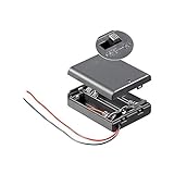 Goobay 12445 AA-Batteriehalter für 3x Mignon Batterien / Batteriehalterung mit losen Kabeln / Batteriefach mit Abdeckung & Schalter / 3 AA Batterien FR6 HR6 LR6 / 15 cm Kabel / Schwarz