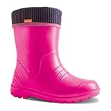 DEMAR. federleichte Kinder EVA Gummistiefel gefüttert Dino (20/21, pink)