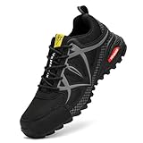 VENROXX Traillaufschuhe Herren Wanderschuhe Leicht Trekkingschuhe Atmungsaktiv & rutschfeste Outdoor Sportschuhe Laufschuhe Gr.39-48, Schwarz, 43