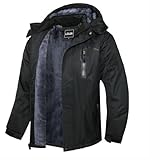 LZLER Winterjacke Herren Skijacke Snowboardjacke Wasserdicht Funktionsjacke Windbreaker Kapuze Winter Coat Snowboardjacke