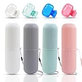 Zahnbürsten Etui, 4 Stück Zahnbürsten Box, Zahnputzbecher Reise, Zahnbürstens Etui Reise, Zahnbürste Reiseetui Mit 4 Stück Zahnbürstens Abdeckungen für Camping Reisen Wandern Geschäftsreisen Zuhause