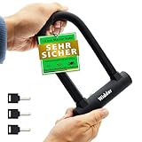 WIDDER kleines Bügelschloss Fahrrad [Hochsicherheitsschloss nur 800g] – 14mm Massiv Stahl Bügel – Fahrradschloss hohe Sicherheit – Halterung & 3 Schlüssel, e Bike Lock e Scooter U Lock Rennrad Schloss