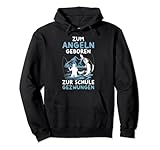 Zum Angeln Geboren Angler Fischer Kinder Junge Angel Pullover Hoodie