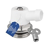 BADfabrik24 Entleerungsstopfen 1/2' drehbar mit O-Ring & großem Durchlass + Metall Entlüftungsschlüssel Vierkant 5mm | Heizungsentleerung & Entlüftung Werkzeug-Set (10)