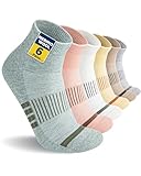 Niofind Merino Wandersocken Damen Herren, Atmungsaktiv Quarter Sneaker Socken Wollsocken, Gepolstert Laufsocken Kurze Sportsocken für Alltag Sport Outdoor 6 Paar