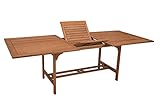 gartenmoebel-einkauf Ausziehtisch Rio 180/230x100cm, Holz Eukalyptus, FSC®-Zertifiziert, braun geölt, ausziehbar, Outdoor