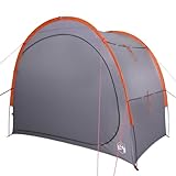 vidaXL Beistellzelt, Lagerzelt mit Stauraum, Umkleidezelt Wasserdicht Tragbar, Campingzelt Aufbewahrungszelt Zelt, Grau Orange 185T Polyester