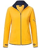 Rock Creek Damen Fleecejacke warm Übergangsjacke Windbreaker Fleece Jacken Outdoorjacke Stehkragen Damenjacke Teddyfleece Sweatjacke Pullover D-472 Gelb XL