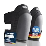 LauterSchutz® Profi Gel-Knieschoner zum Arbeiten - Boden- & Fliesenleger [Anti-Rutsch Beschichtung & bequemer Doppelverschluss] für Handwerker & Heimwerker [Deutscher Hersteller] (Schwarz, Slim)