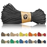 Ganzoo Paracord 125 Seil 1mm Takel-Schnur, Nylon & Polyester, Allzweckseil für Armband, Hundehalsband, Hundeleine & Knüpfen, Takeln, Camping & Survival, Schwarz