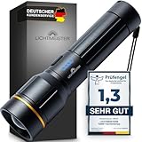 LICHTMEISTER® LED Taschenlampe Aufladbar - 2000 Lumen, 5000 mAh Akku, Extrem Hell