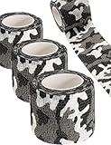 Outdoor Saxx 3x Camouflage Tarn-Tape, Gewebe-Band, wasserfest, mehrfach verwendbar, schwarz/weiß, 4,5m