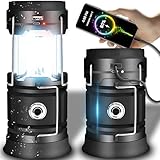 Retoo LED Campinglampe Tragbar mit Akku und 2 Lichtmodi, Superhell Klappbar Outdoor Lampe, Campinglicht mit Powerbank funktion, Elektronische Laterne für den Wanderlesung, Außenbereich