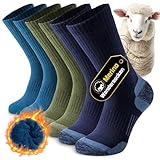 Niorasen Merino Wandersocken Herren Damen, 3 Paar Outdoor Trekkingsocken, Merinowolle Sportsocken Laufsocken Sneakersocken Atmungsaktiv Dicke Thermosocken für Herren Damen