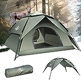 Camping Zelt Automatisches Sofortzelt 2-3 Personen Pop Up, Doppelschicht Wasserdicht & Winddichte Ultraleichte Kuppelzelt UV Schutz Einfache Einrichtung für Trekking, Familien, Rucksackreisen