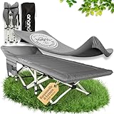 Ananda Goods® Feldbett klappbar mit Matratze – Campingbett & Gästebett faltbar, Reisebett Erwachsene, Klappbett/Campingliege 190x70cm – bis 200KG, mit gemütlicher Matratze & Bettlaken