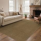 GENIMO Teppich in Jute-Optik aus Polyester (kein echter Jute), Indoor Outdoor Teppich 150 x 210 cm, waschbar, rutschfest, pflegeleicht für Wohnzimmer, Balkon, Terrasse