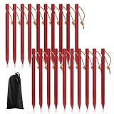 20 Stück Zelt Heringe, 18cm/7' Zeltheringe Sturmsicher Sandheringe Aluminium Heringe Zeltheringe Stabil Camping Heringes mit Seil Erdnägel Häringes für Camping Garten (Rot)