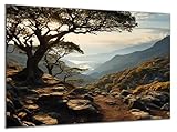 DARO Design - Wand-Bild 6mm HDF 84x56 cm Ausvlick Panorama ins Tal - Wand-Deko Bilder Wohnzimmer