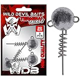 Wild Devil Baits Screw Jig Head Schraub Jigkopf Spiral Bleiköpfe Schraub Jighaken (50g)