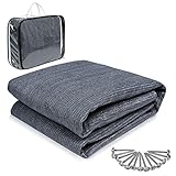 YRHome Vorzeltteppich Zeltteppich 3 x 5 m Zeltunterlage Outdoor Camping Vorzelt Campingteppich Campingmatte Vorzeltboden aus HDPE Zeltboden Soft für Zelt Wohnmobil mit Tragetasche,17 Heringe
