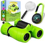 Fernglas für Kinder - Optimales Geschenk für Jungen und Mädchen - Starke Vergrößerung 8X21 – Umfangreiches Set inklusive Lupe & Kompass – Spielzeug für Kinder 3-12 Jahre