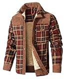 HYPESTFIT Herren Fleece Thermohemd Warm Flanellhemd Innenfleece Holzfällerjacke Thermojacke für Outdoor L