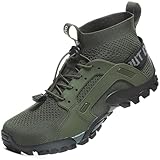 VTASQ Herren Damen Wanderschuhe Anti-Rutsch Wanderstiefel Trekkingschuhe Leicht Atmungsaktiv Outdoorschuhe Männer Sportschuhe Kletterschuhe Trail Running Traillaufschuhe Unisex Grün 43 EU
