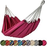 BB Sport Hängematte XL 220 x 170 cm max. Belastbarkeit 250 kg Tragetasche 1-2 Personen Camping Garten Balkon Terasse Wetterfest, Farbe:Malve