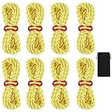 8 Stück Abspannseile Camping, 4MM x 4M Zeltschnur Reflektierend Spannschnur mit Aluminium Seilspanner Spannseile Leuchtend Sturmband für Zelt Camping Wandern (Gelb)