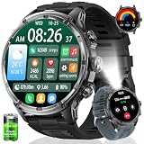 Smartwatch Herren(Telefonfunktion),1.85‘’ HD Großes Display/710 mAh Akku Sportuhr Herren mit Taschenlampe/5ATM Wasserdicht/120+ Sportmodi Fitnessuhr mit Herzfrequenz,Schlafmonitor für Android iOS