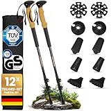 ALPENWERT Wanderstöcke [Aluminium] Walking Stöcke für Damen und Herren - Teleskop Trekkingstöcke mit Korkgriff zum Wandern, Nordic Walking und Skitouren (Aluminium)