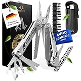 TREKLINE Premium Multitool Werkzeug [rostfreier Edelstahl] Survival Multifunktionsmesser perfektes Camping Zubehör, Multifunktionswerkzeug [28 Funktionen] Taschenmesser Outdoor, Camping Messer