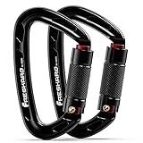 FresKaro 25kN Karabiner Klettern, CE Zertifiziert, Twistlock, Groß 10cm, Schnellverschluss und Schwerlast, Es Könnte max 2550kg Halten, Anzug zum Bergsteigen, Abseilen, Hundeleinen, Schwarz und Grau