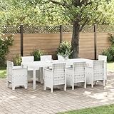 Qnhdfrt Gartenmöbel Weißer Gartentisch Ausziehbar Outdoor Aluminium Rechteckig 250x100x73 cm für Terrasse Balkon mit Modernem Design und UV-Beständigkeit – 2 Stück