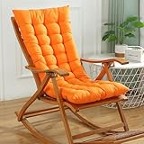 Hochlehner Auflagen 8cm, Gartenstuhlauflagen 120x50 Mit Bändern, Bequeme Sitzauflagen für Gartenmöbel, Stuhlauflage Sitzkissen Indoor Outdoor Rückenlehne Auflage(Orange)