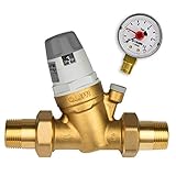 Caleffi Wasserdruckminderer 1/2 Zoll DN15 Druckminderer für Wasser mit Austauschbarer Kartusche und Manometer, Druckminderungsventil, Druckregler 535041, mehrfarbig