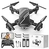 DEERC D20 Mini Drohne für Kinder mit 1080P Kamera, faltbarer RC Quadcopter mit FPV Live-Übertragung, Optischem Fluss, Gestensteuerung, Flugbahn, Headless-Modus, 3D-Flip für Anfänger, Schwarz,C0