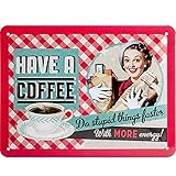 Nostalgic-Art Retro Blechschild, 15 x 20 cm, Have A Coffee – Geschenk-Idee für Kaffee-Fans, aus Metall, Vintage Design, Blechschilder Sprüche, Kaffee-Deko
