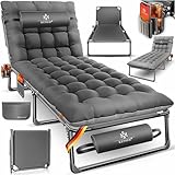 KESSER® Campingbett Feldbett klappbar, 190 x 68 x 30 cm bis 250 kg belastbar, aus Oxford-Gewebe und stabilem Stahlgerüst + Tragetasche, Nackenkissen, Seitentasche & Getränkehalter, ideal für Camping