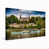 Premium Textil-Leinwand 75 x 50 cm Quer-Format Dampfer 'Kurort Rathen' | Wandbild, HD-Bild auf Keilrahmen, Fertigbild auf hochwertigem Vlies, Leinwanddruck von Dirk Meutzner