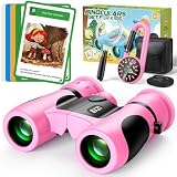 Fernglas für Kinder 8X21 mit Lupe & Kompass & Entdeckerkarten - Geschenk Mädchen 3-10 Jahre, Outdoor Spielzeug, Spiele ab 4, 5, 6, 7, 8 Jahre - Outdoor Schatzsuche und Natur Entdecker Set Kinder