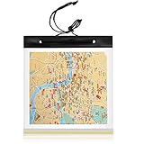 Sumind wasserdichte Karten Hülle Transparente Karten Abdeckung Camping Karten Beutel PVC Wandern Karten Halter mit Klarem Fenster und Hals Riemen für Wandern Camping 31 x 28 cm (1)