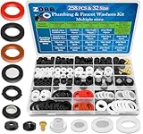 ZDBB 258 Stück Wasserhahn Reparatur Unterlegscheibe Kit für Outdoor-Armaturen Gartenschlauch Stiel Worn Klempner Outdoor Wasserhahn Reparatur Kit