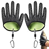 Xynovate 1 Paar Angelhandschuhe, Stichfeste Bissfest Angelhandschuh, wasserdichte Angelhandschuhe mit Anti Schnitt und 2 Magnetverschluss für Den Sicheren Umgang mit Hecht Zander Wels