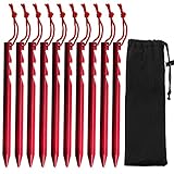 GiBot Camping Heringe, 10Pcs Ultralight Heavy Duty Aluminium Legierung Zelt Stakes Pegs Nails