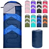 Zusentee Schlafsack 3-4 Jahreszeite für Outdoor Camping Warme Einzelne Erwachsene Wasserdicht Leichter Ultraleicht Schlafsack für Erwachsene Kinder Camping Wandern, Reise, Marineblau