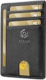 PIRNA Slim Wallet Kreditkartenetui für Herren und Damen – Geldbörse Herren klein mit RFID Schutz – Mini Portemonnaie für Männer inklusive Portmonee und Geschenkbox – Schwarz